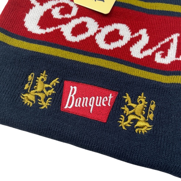 NWT Coors Banquet Beer Pom Knit Beanie - Picture 2 of 8